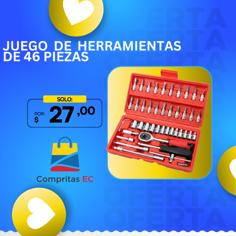 JUEGO DE HERRAMIENTAS DE 46PIEZAS